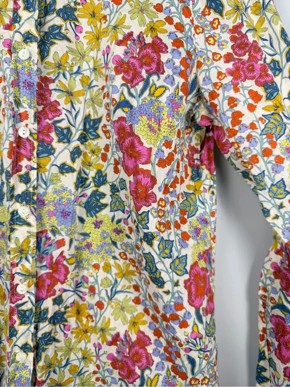 Liberty for J. crew floral button down blouse size 8